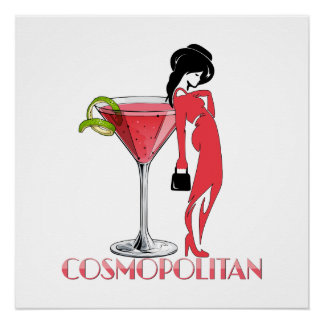 Póster Cóctel cosmopolita