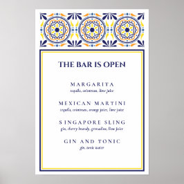 Póster Cóctel de firma de baldosas amarillas de la Armada