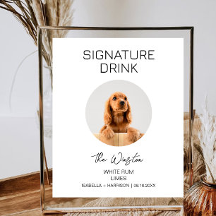 Póster Cóctel de Firma de Mascota Canina Bar de Boda Mini