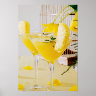 Póster Cóctel de Fresca de piña y jengibre