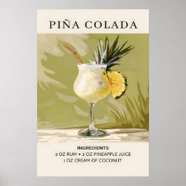 Póster Cóctel de Pina Colada
