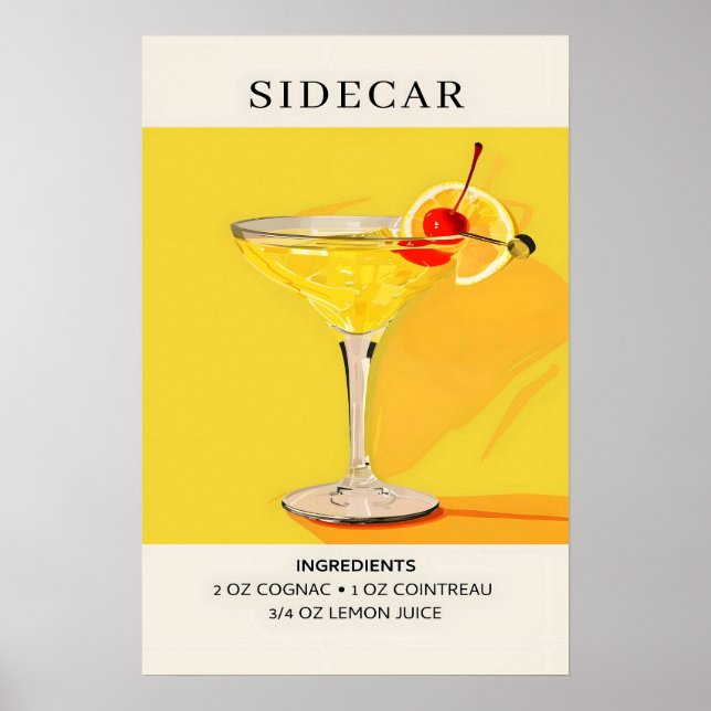 Póster Cóctel de Sidecar (Frente)