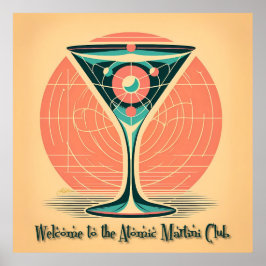 Póster Cóctel del Club Quantum Entanglement Atomic Martin