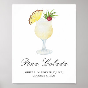 Póster Cóctel emblemático - Piña Colada