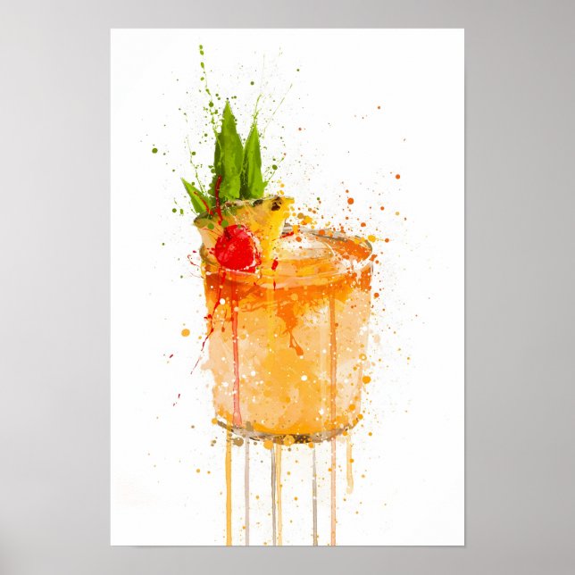 Póster Cóctel Mai Tai (Frente)