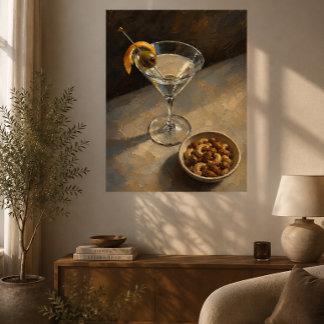 Póster Cóctel Martini Pintado