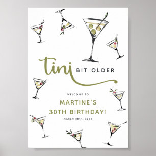 Póster Cóctel Martini 'Un Poco Más Viejo' Cumpleaños de A