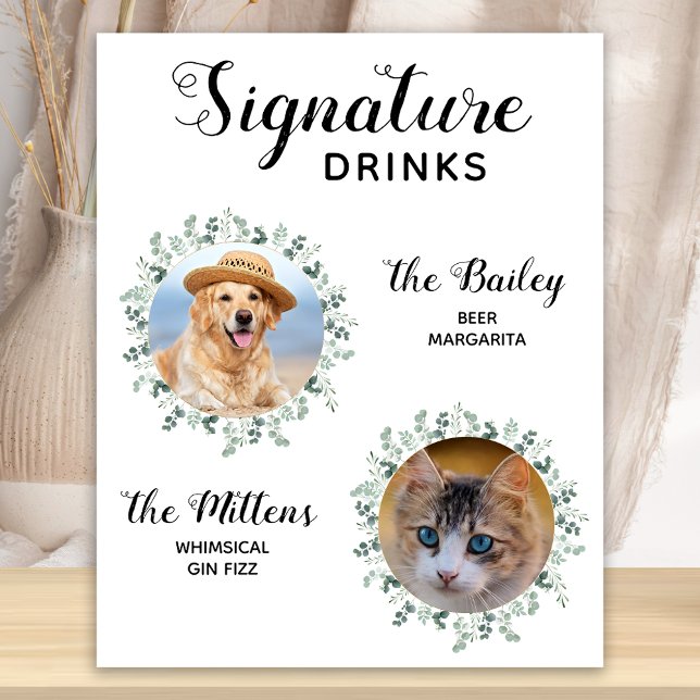 Póster Cóctel Mascota de bebidas con firma Boda (Subido por el creador)