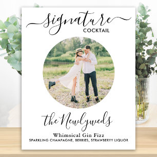Póster Cóctel Personalizado con Foto Barra de Bebidas Per