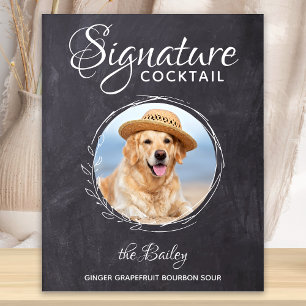 Póster Cóctel Signature de la barra de perros de la boda
