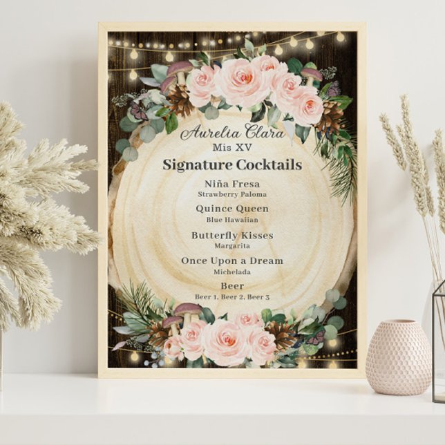 Póster Cócteles con firma forestal con encanto floral de  (Subido por el creador)