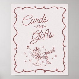 Póster Cócteles de Borgoña Gallitas Rodeo Tarjetas y Rega