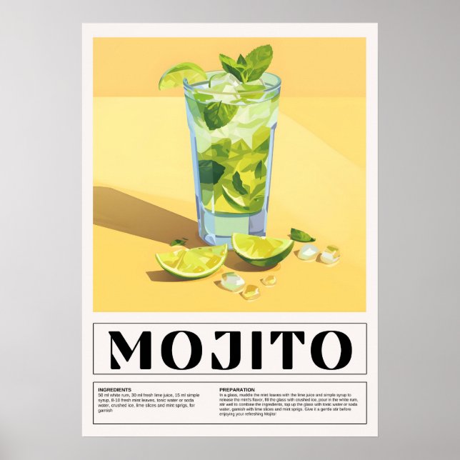 Póster Cócteles de época: Mojito (Frente)
