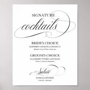 Póster Cócteles de Firma Black Script