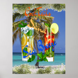 Póster Cócteles Retro de Playa