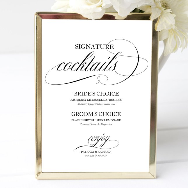 Póster Cócteles Signature Black Script (Subido por el creador)