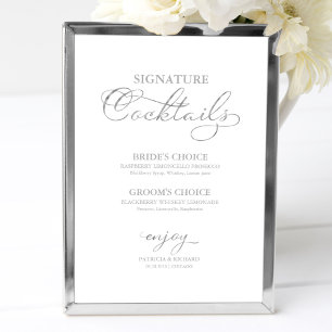 Póster Cócteles Signature con Hojas de Oro y Plata para B