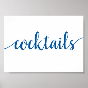 Póster Cócteles simples   Rótulo de barra de eventos Blue
