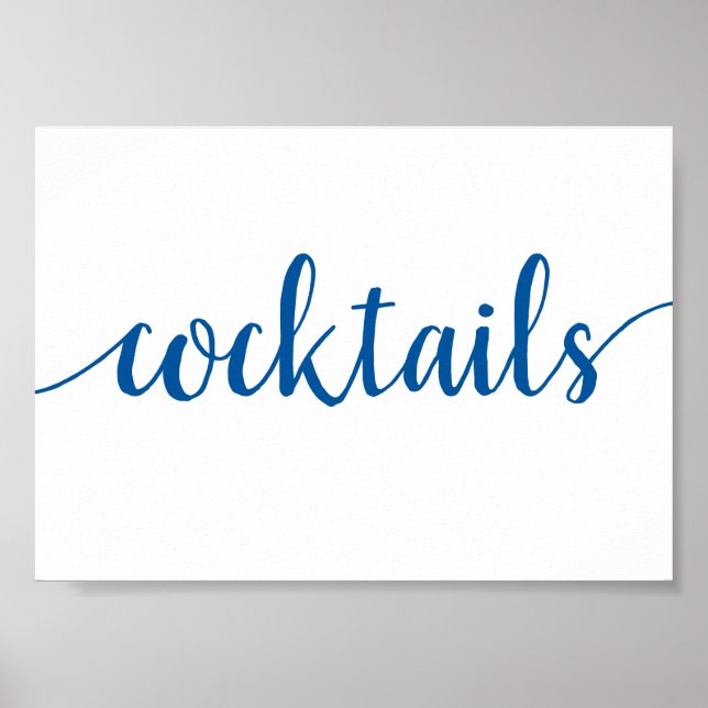 Póster Cócteles simples | Rótulo de barra de eventos Blue (Frente)