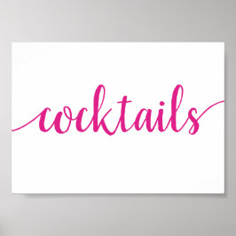 Póster Cócteles simples | Rótulo de barra de eventos Hot 