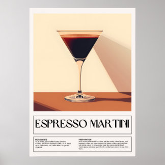 Póster Cócteles Vintage: Espresso Martini