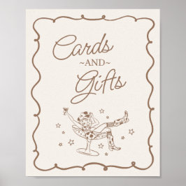 Póster Cócteles y regalos de rodeo para chicas beiges