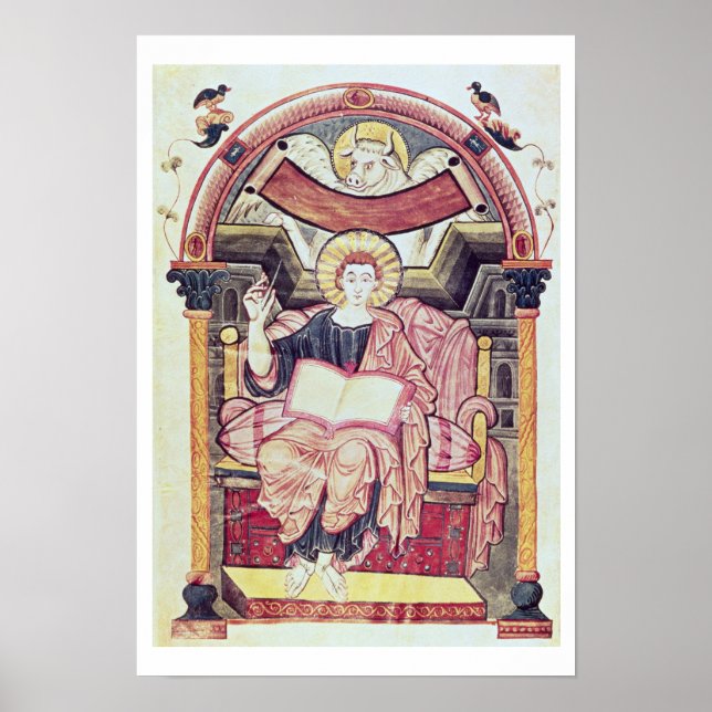 Póster Cod 22. f.85v St. Luke the Evangelist, de Treves (Frente)