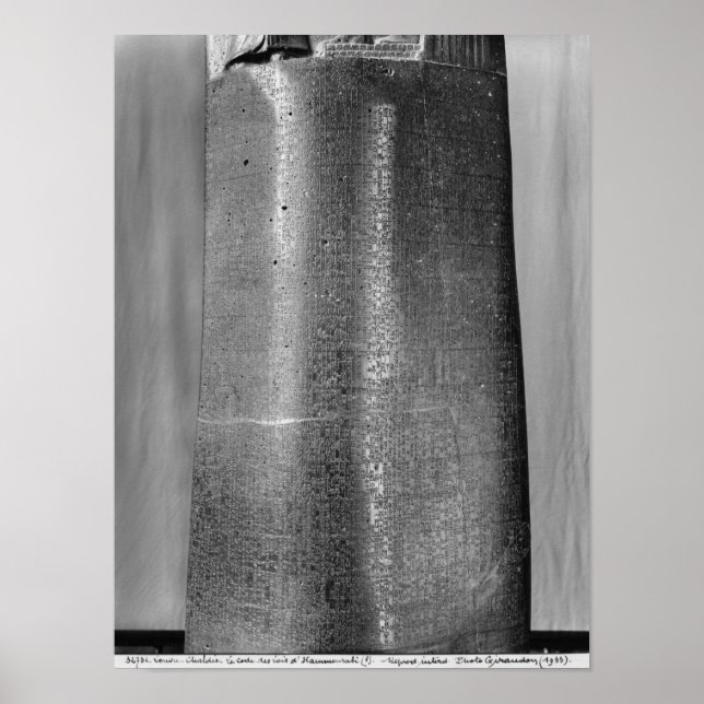 Póster Code of Hammurabi, detail of column (Frente)