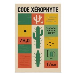 Póster CODE XÉROPHYTE – L’alphabet Cactus