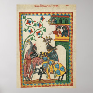 Póster Codex Manesse Graf Friedrich von Leiningen