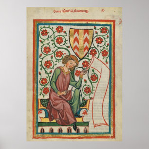 Póster Codex Manesse Graf Rudolf von Neuenburg