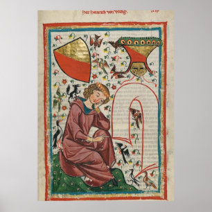 Póster Codex Manesse Herr Heinrich von Veldeke