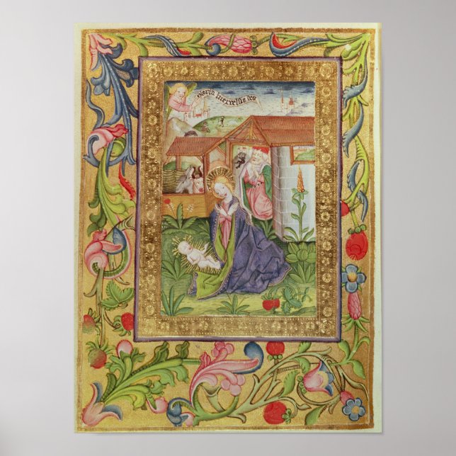 Póster Codex Ser Nov 2599 f. 39v El nacimiento de Cristo (Frente)