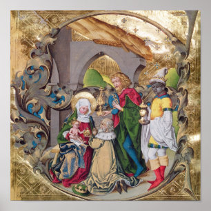 Póster Códice 15,501 la adoración de los reyes