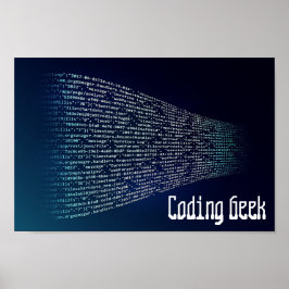 Póster Codificación de código informático geek
