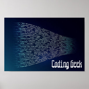 Póster Codificación de código informático geek