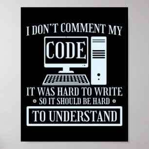 Póster Codificación de programadores No Comenté Código Fu