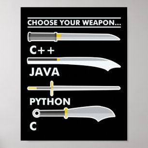 Póster Codificación del programador Elija su arma C Java