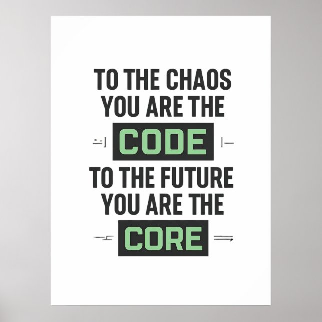 Póster Codificación inspiradora - Código y núcleo (Frente)