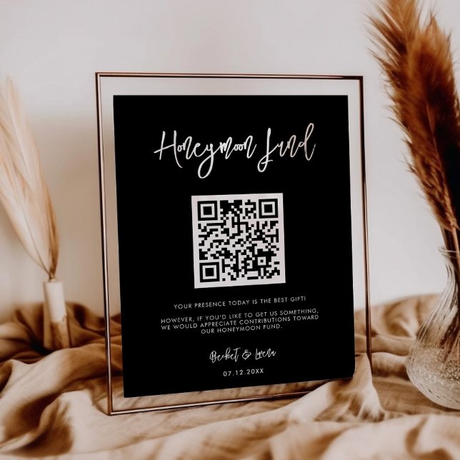 Póster Codificación QR del fondo moderno de luna de miel  (Subido por el creador)
