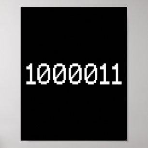 Póster Código Binario 1000011 Para 67 Divertido Meme De T