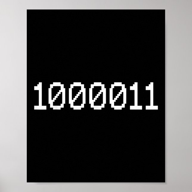 Póster Código Binario 1000011 Para 67 Divertido Meme De T (Frente)