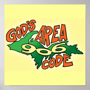 Póster Código de área de Dios: 906