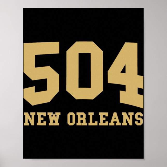 Póster Código de área de Nueva Orleans 504 - Orgullo de l (Frente)