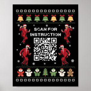 Póster Código De Baile De Trump Qr Escanear Al Presidente