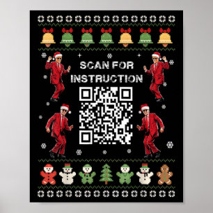 Póster Código de baile de Trump Qr Presidente Escanear pa