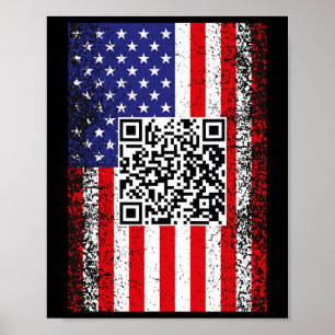 Póster Código de baile divertido Qr del presidente Trump