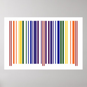 Póster Código de barras arcoiris doble