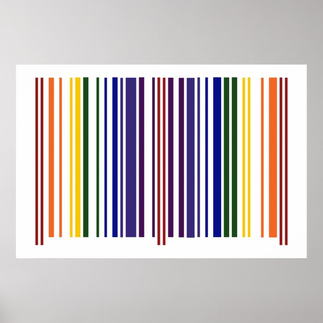 Póster Código de barras arcoiris doble (Frente)
