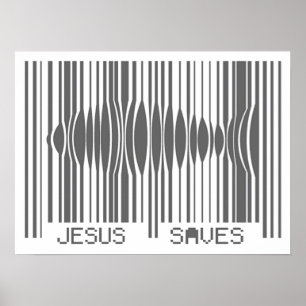 Póster Código de barras para guardar Jesús